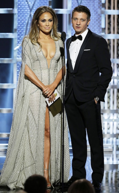  Jennifer Lopez, Jeremy Renner, 72nd Annual Golden Globe Awards - Show